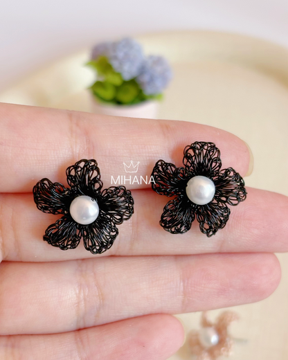 Blossom Flower Studs, Sterling Silver