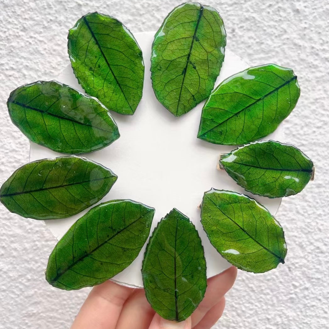 Real Leaf Hair Clips