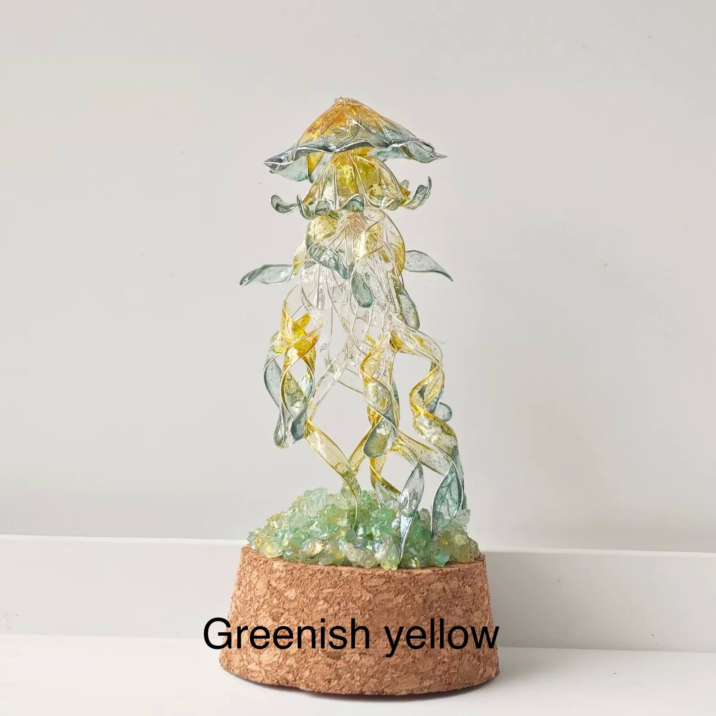Jellyfish Glass Stand with crystals, Multicolour