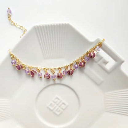 Multi- colour Clover Adjustable Bracekets, Gold Vermeil + 925 Silver