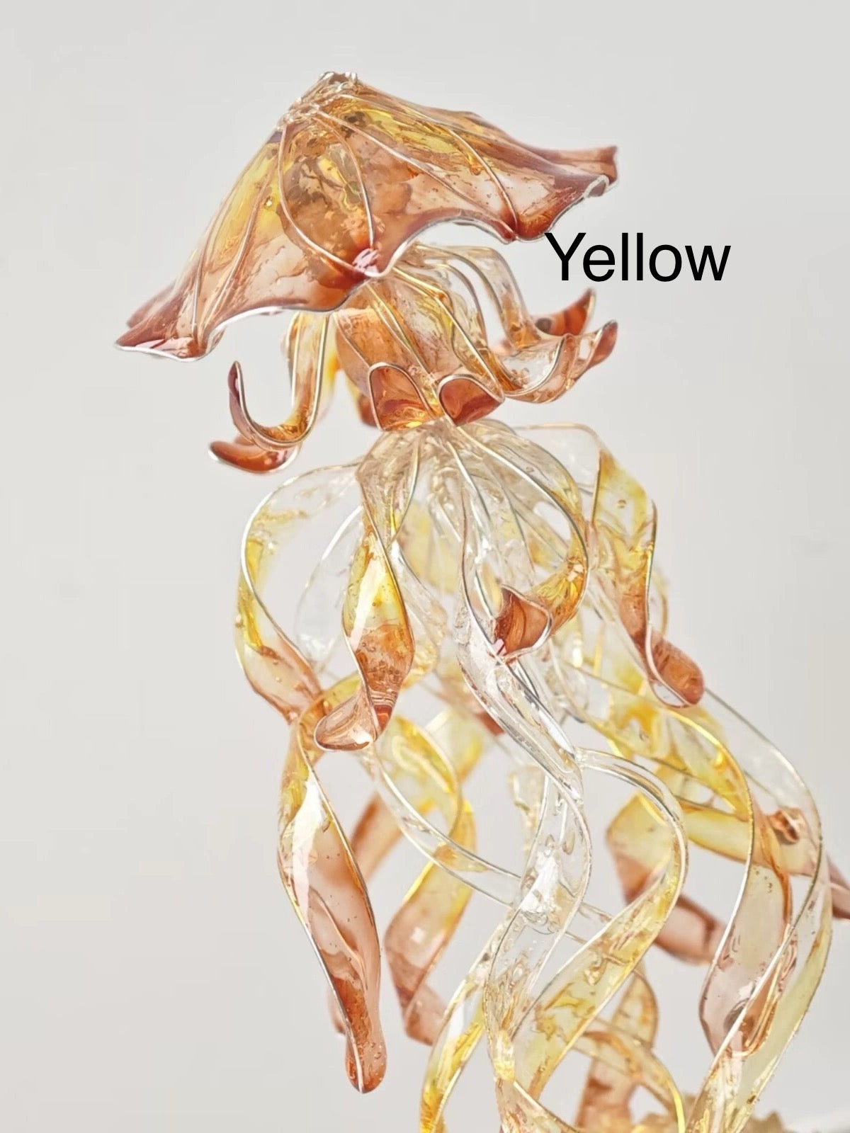 Jellyfish Glass Stand with crystals, Multicolour