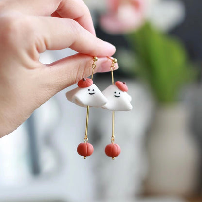 Clay Halloween Pumpkin Earrings