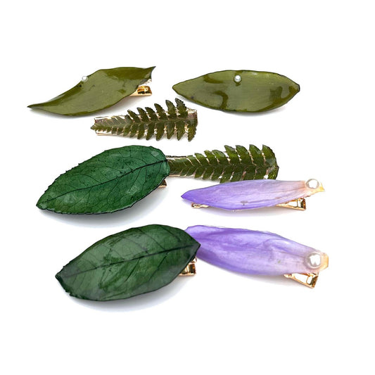 Real Leaf Hair Clips