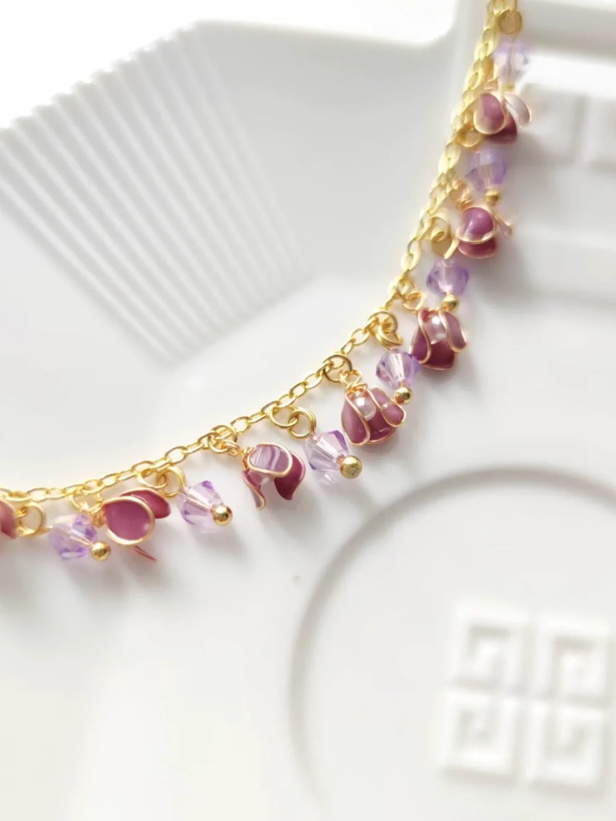 Multi- colour Clover Adjustable Bracekets, Gold Vermeil + 925 Silver