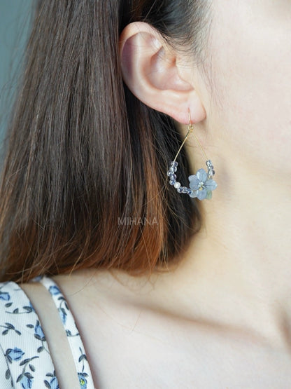 Azure Bloom Dangles with Real Hydrangea