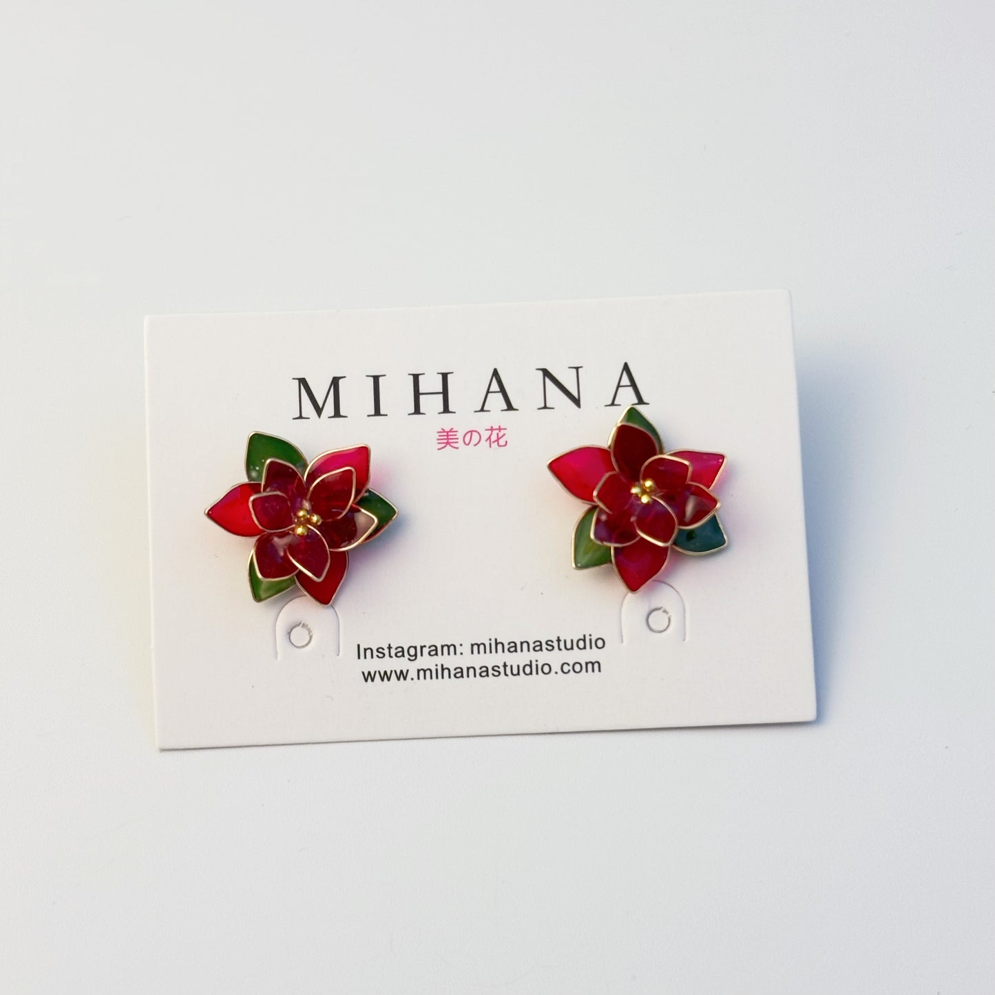 Christmas Poinsettia Studs
