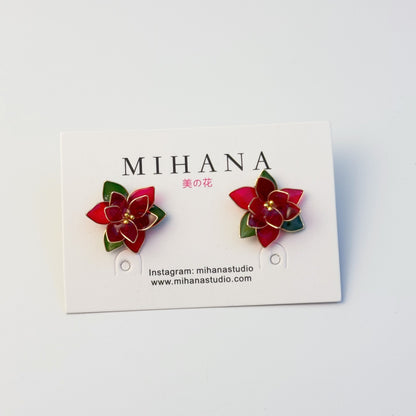 Christmas Poinsettia Studs