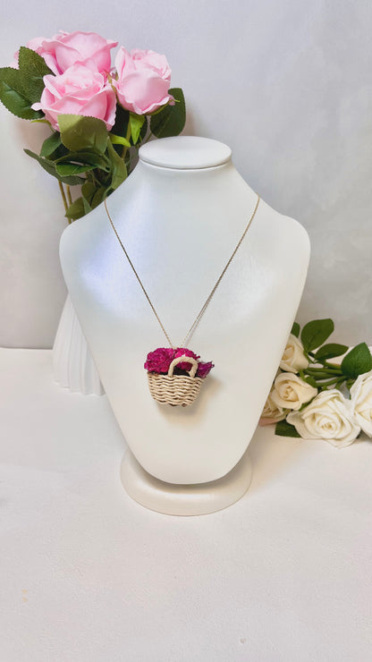 Gold and Silver Real Rose Daisy Boutique Necklace