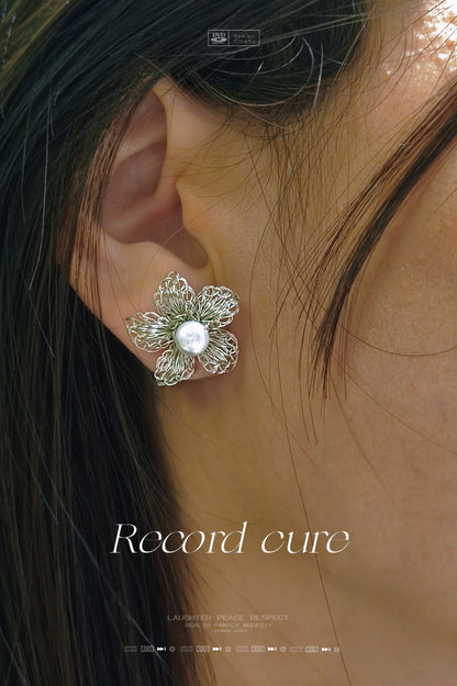 Blossom Flower Studs, Sterling Silver