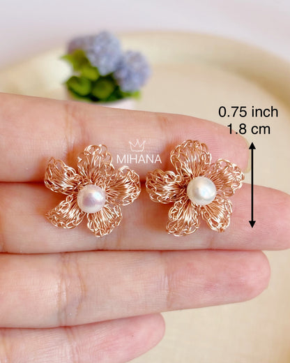 Blossom Flower Studs, Sterling Silver
