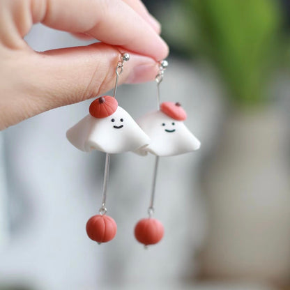 Clay Halloween Pumpkin Earrings
