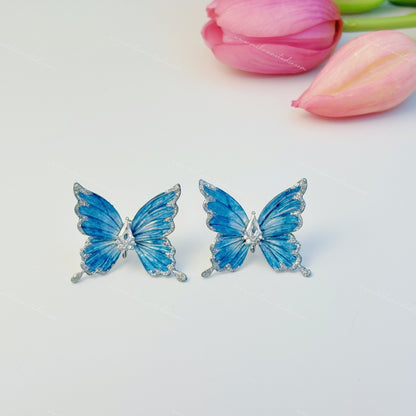 Blue Butterfly Ear Cuff