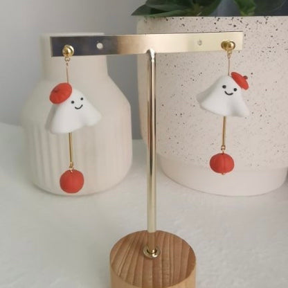 Clay Halloween Pumpkin Earrings