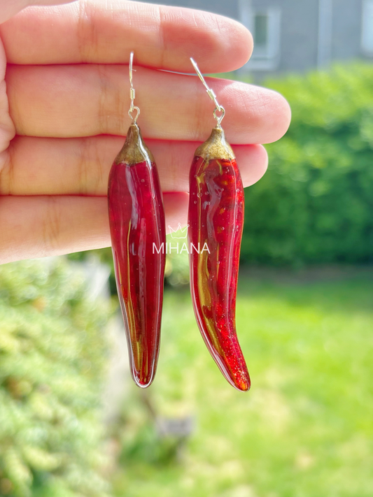 REAL Stering Silver Hot Chilli Earrings