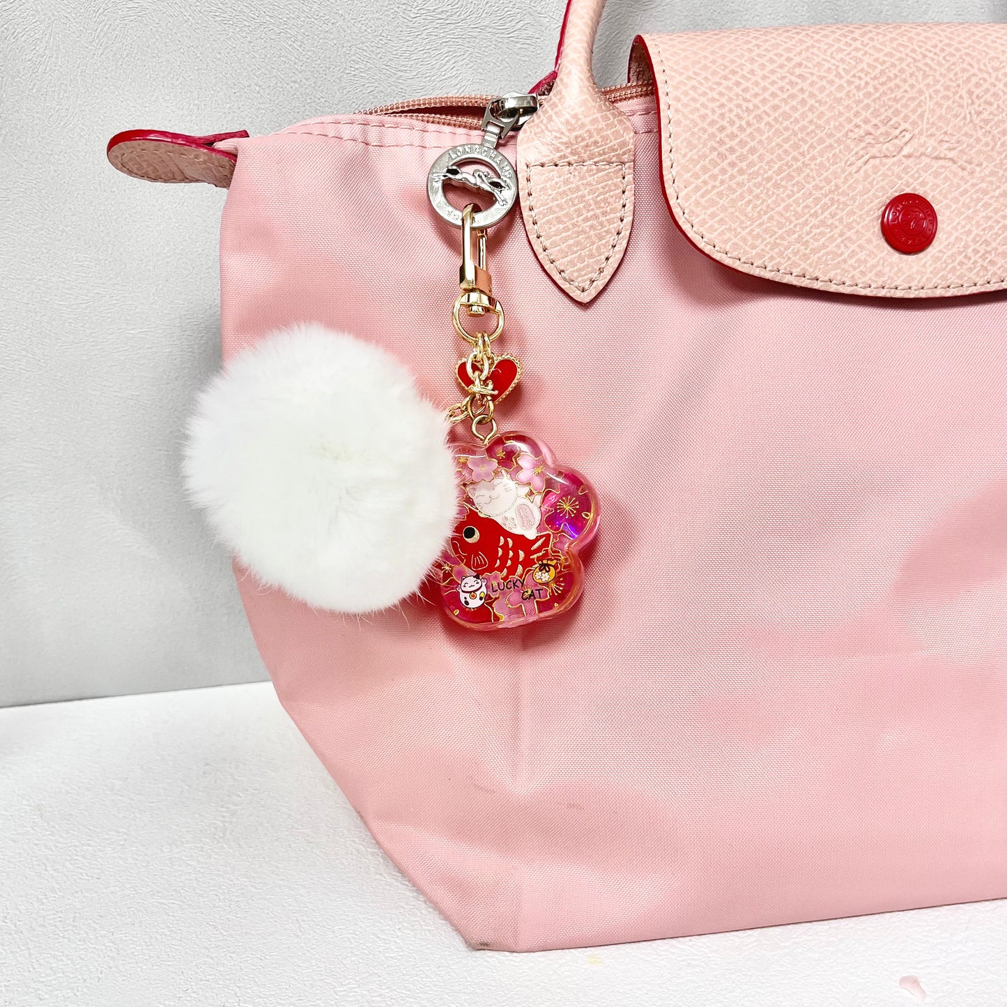 Lucky Cat and Koi Paw Sakura Bagcharm and Keychain