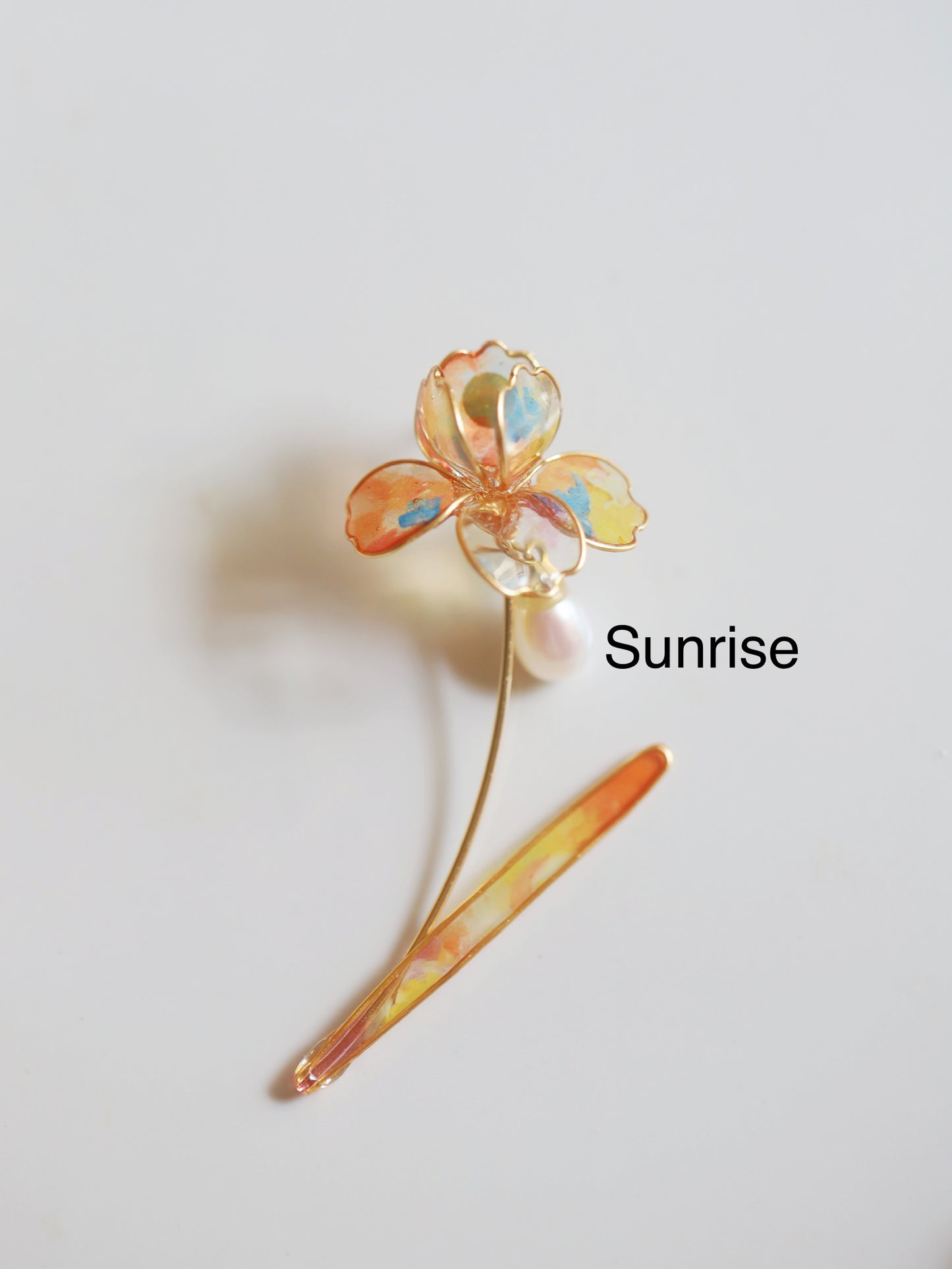 Gold Vermeil and Sterling Silver Iris Two-way Wear Studs, Wire Wrapped