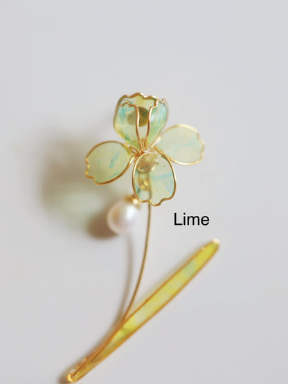 Two-way Wear  Iris Brooch Gold Vermeil and Sterling Silver, Wire Wrapped