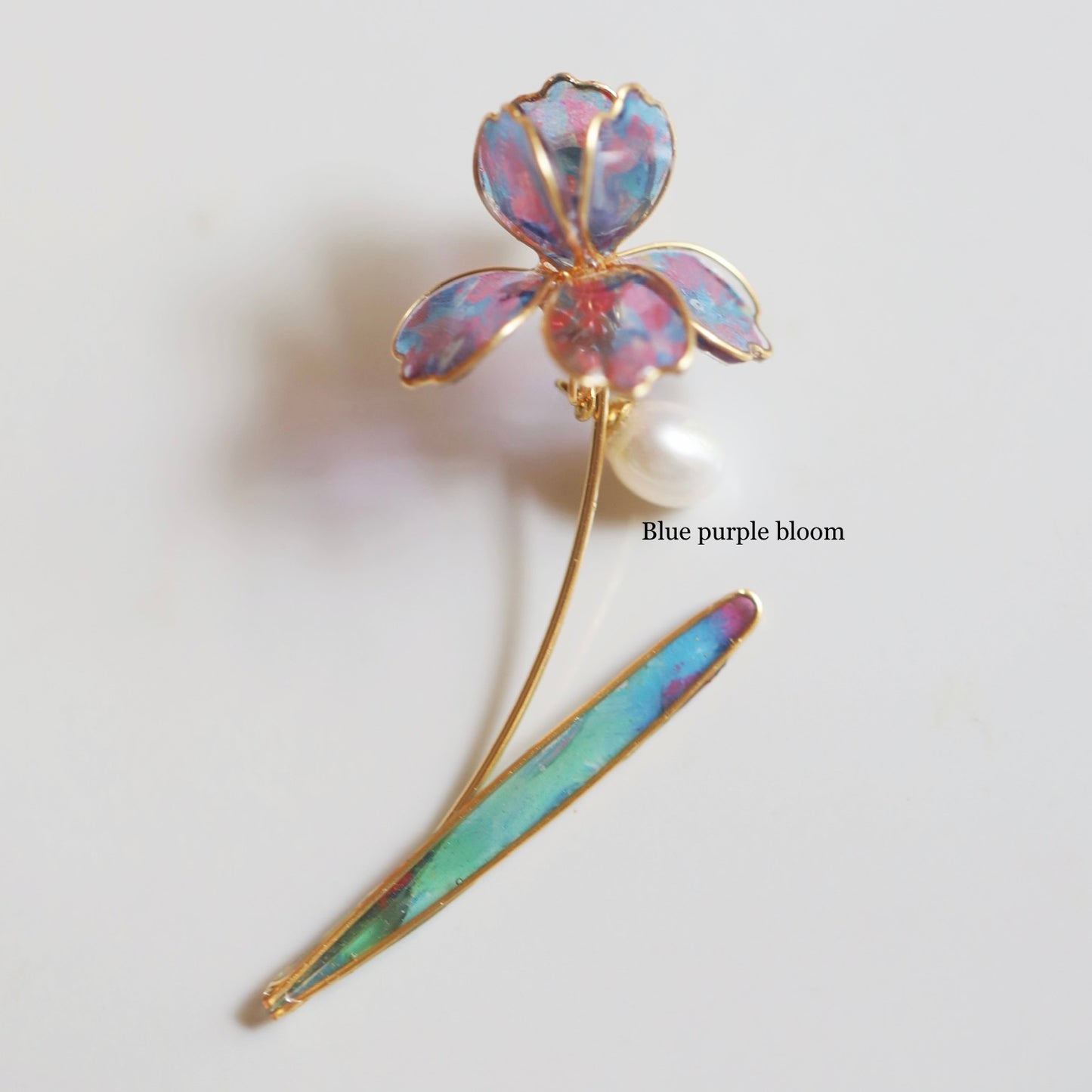Gold Vermeil and Sterling Silver Iris Two-way Wear Studs, Wire Wrapped