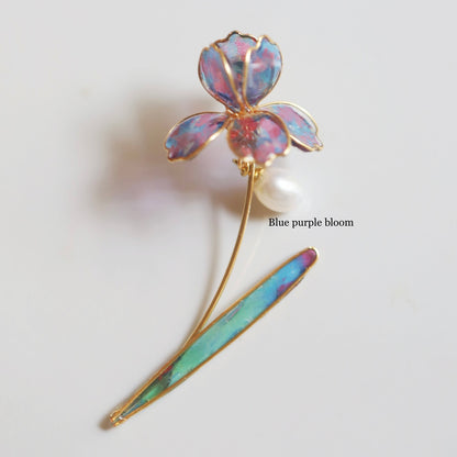 Gold Vermeil and Sterling Silver Iris Two-way Wear Studs, Wire Wrapped