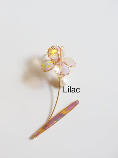 Two-way Wear  Iris Brooch Gold Vermeil and Sterling Silver, Wire Wrapped
