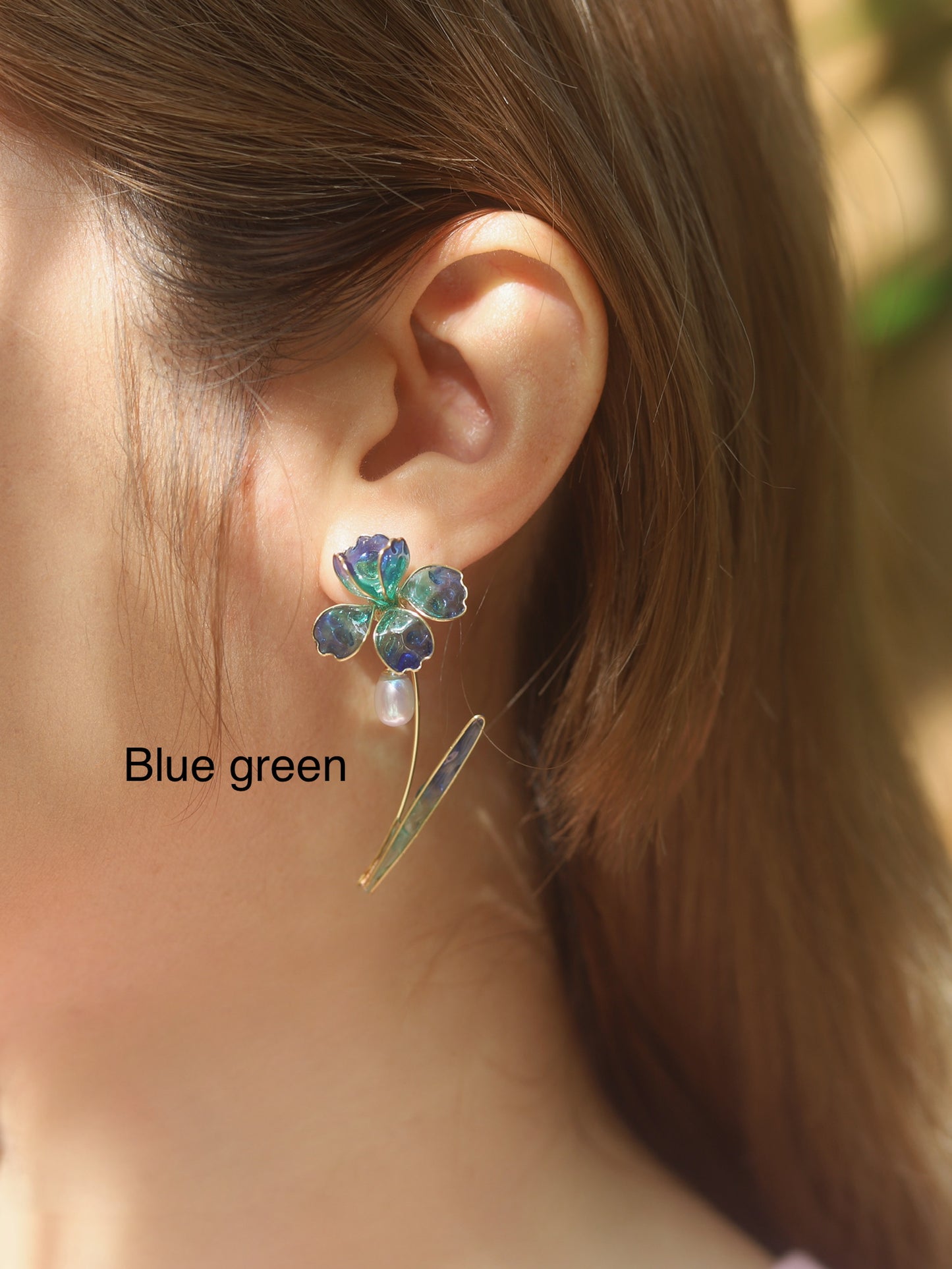 Gold Vermeil and Sterling Silver Iris Two-way Wear Studs, Wire Wrapped