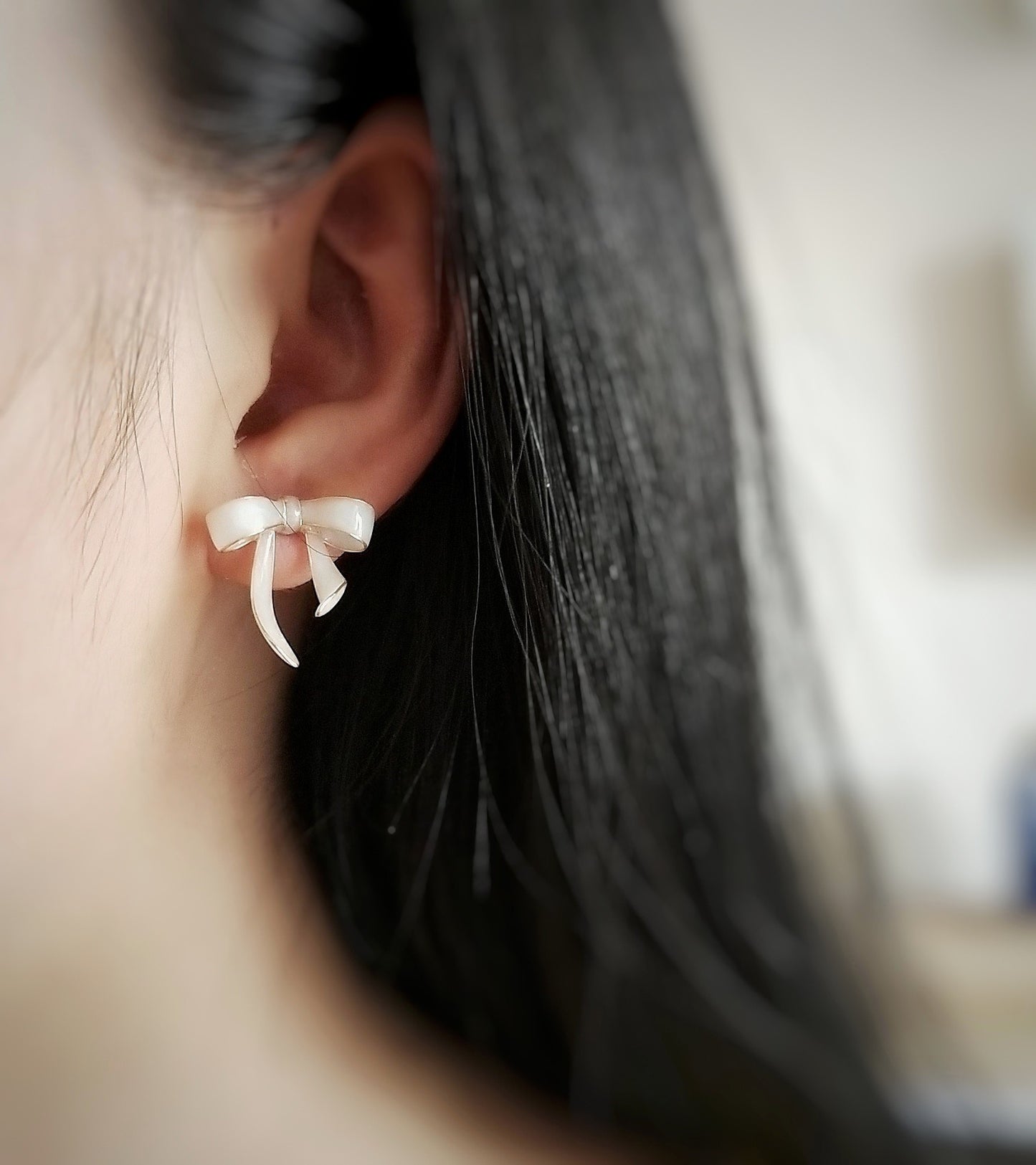 Sterling Silver Bow Studs, Wire Wrapped