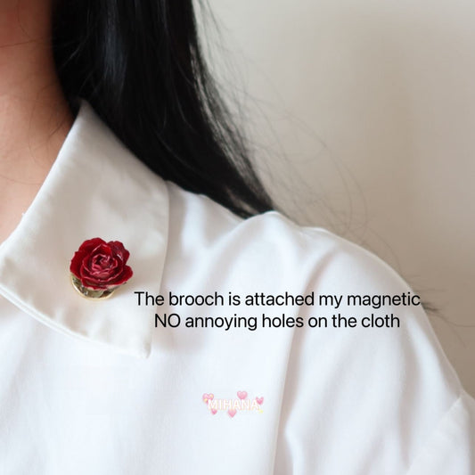Multicolour Real Rose Magnetic Brooch Pin Badge, Gift for mum
