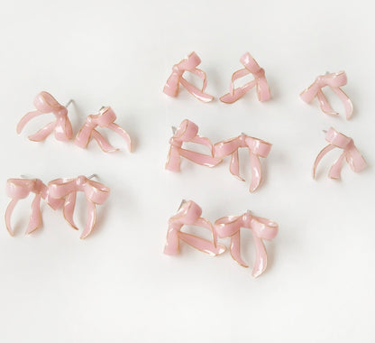 Sterling Silver Bow Studs, Wire Wrapped