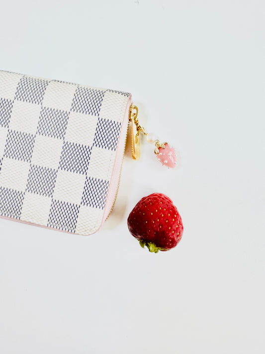 Gold Strawberry Bagcharms with Freshwater Pearls, Bead Jewelry