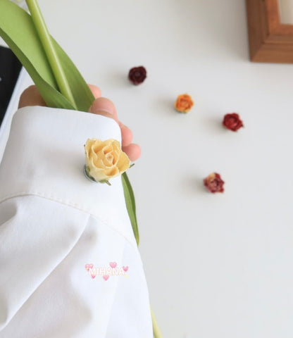 Multicolour Real Rose Magnetic Brooch Pin Badge, Gift for mum