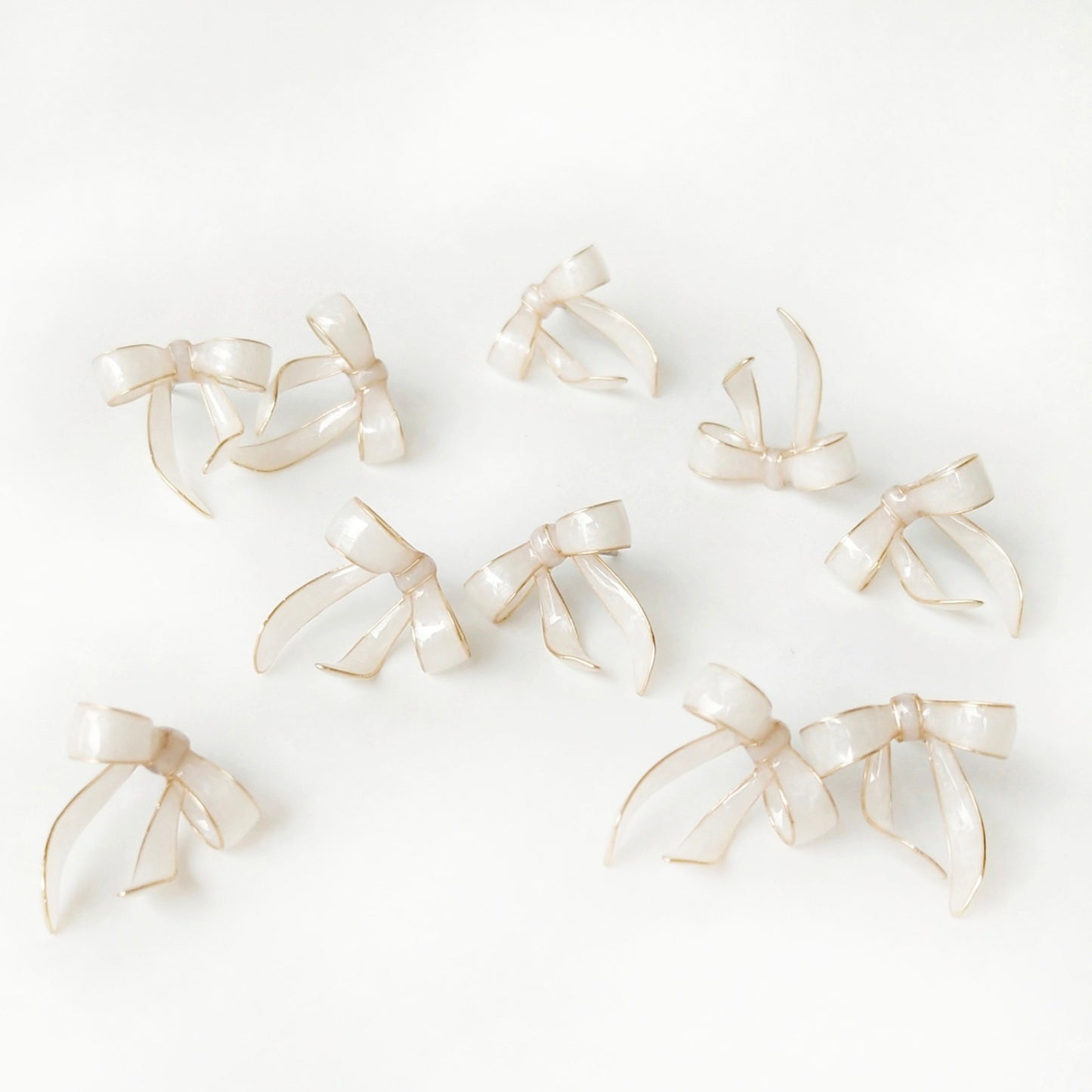 Sterling Silver Bow Studs, Wire Wrapped