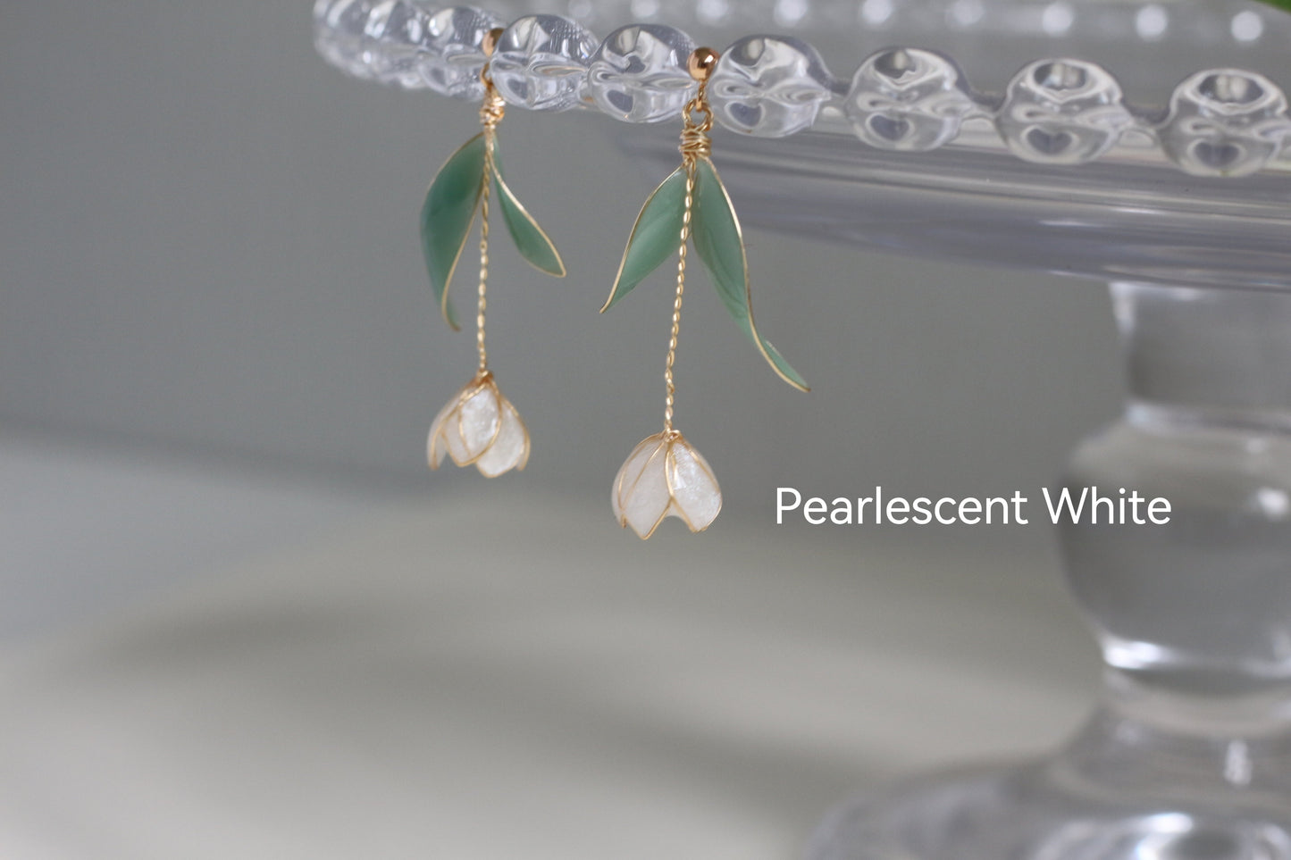 S925 Sterling Silver Tulip Earrings, Multicolour