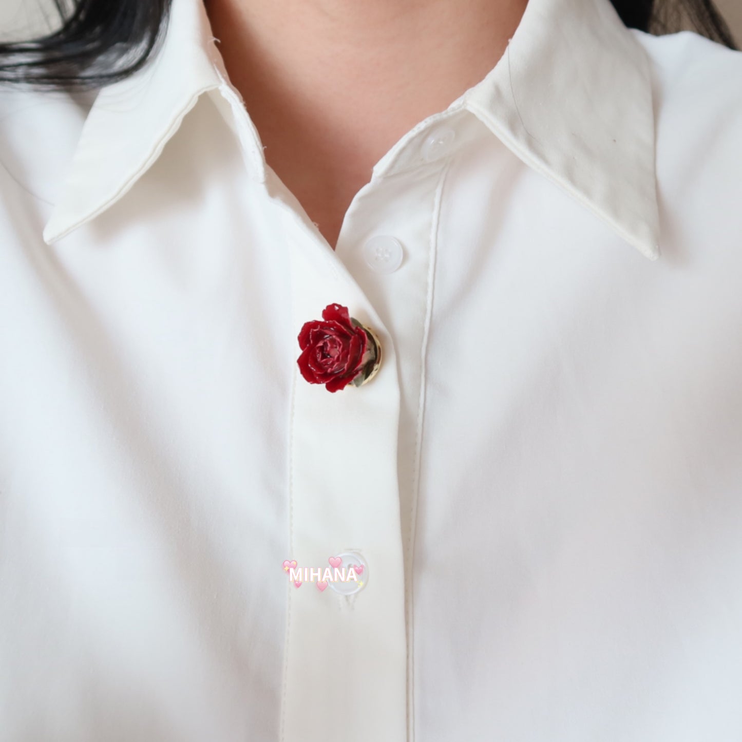 Multicolour Real Rose Magnetic Brooch Pin Badge, Gift for mum