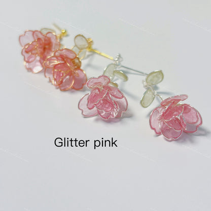 Blossom Rose Earrings, Multicolour, Gold vermeil + Silver