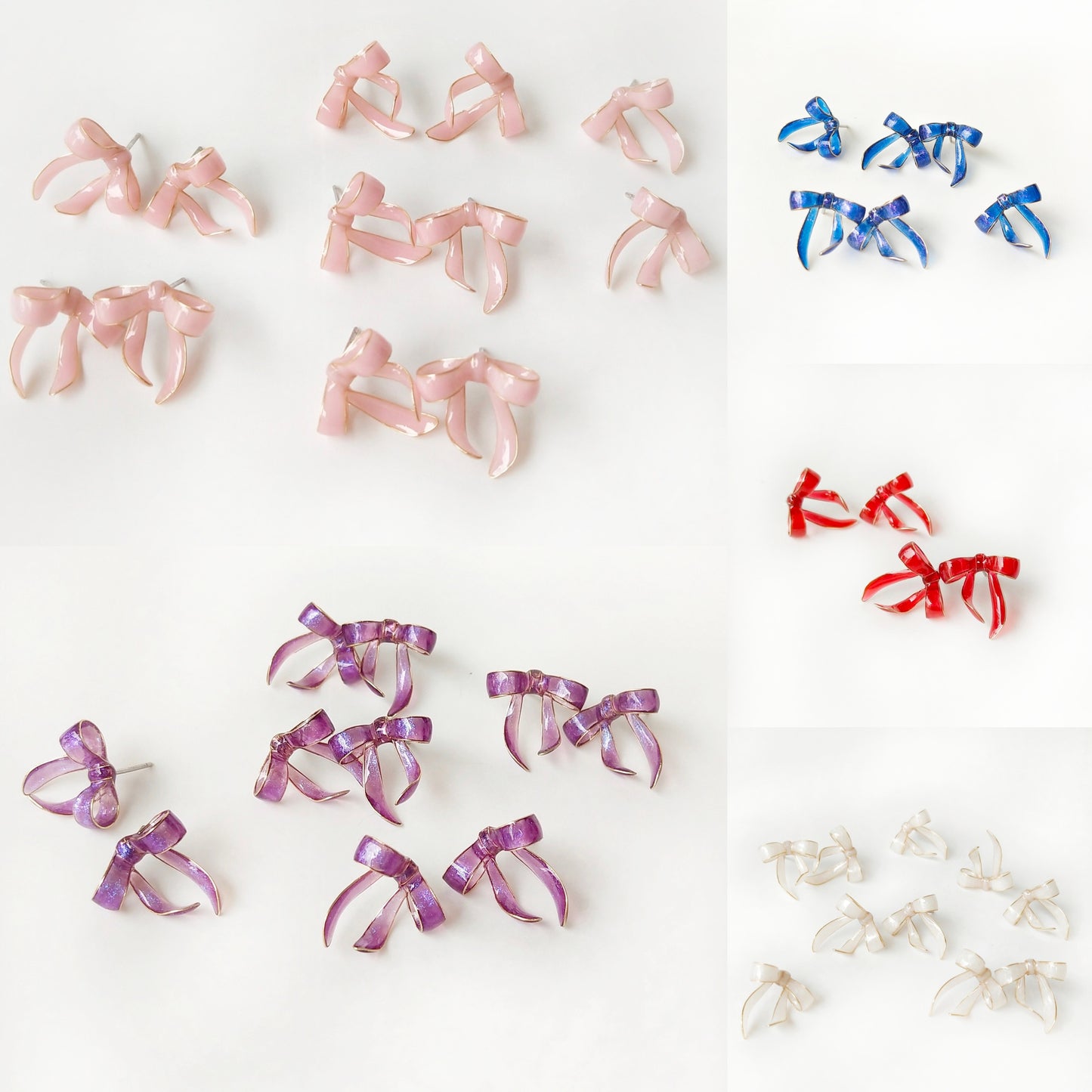 Sterling Silver Bow Studs, Wire Wrapped