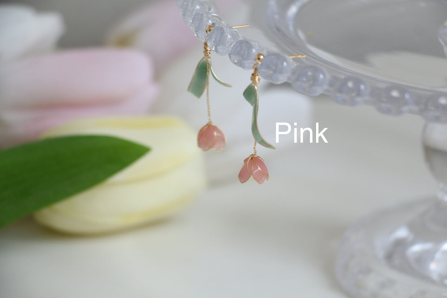 S925 Sterling Silver Tulip Earrings, Multicolour