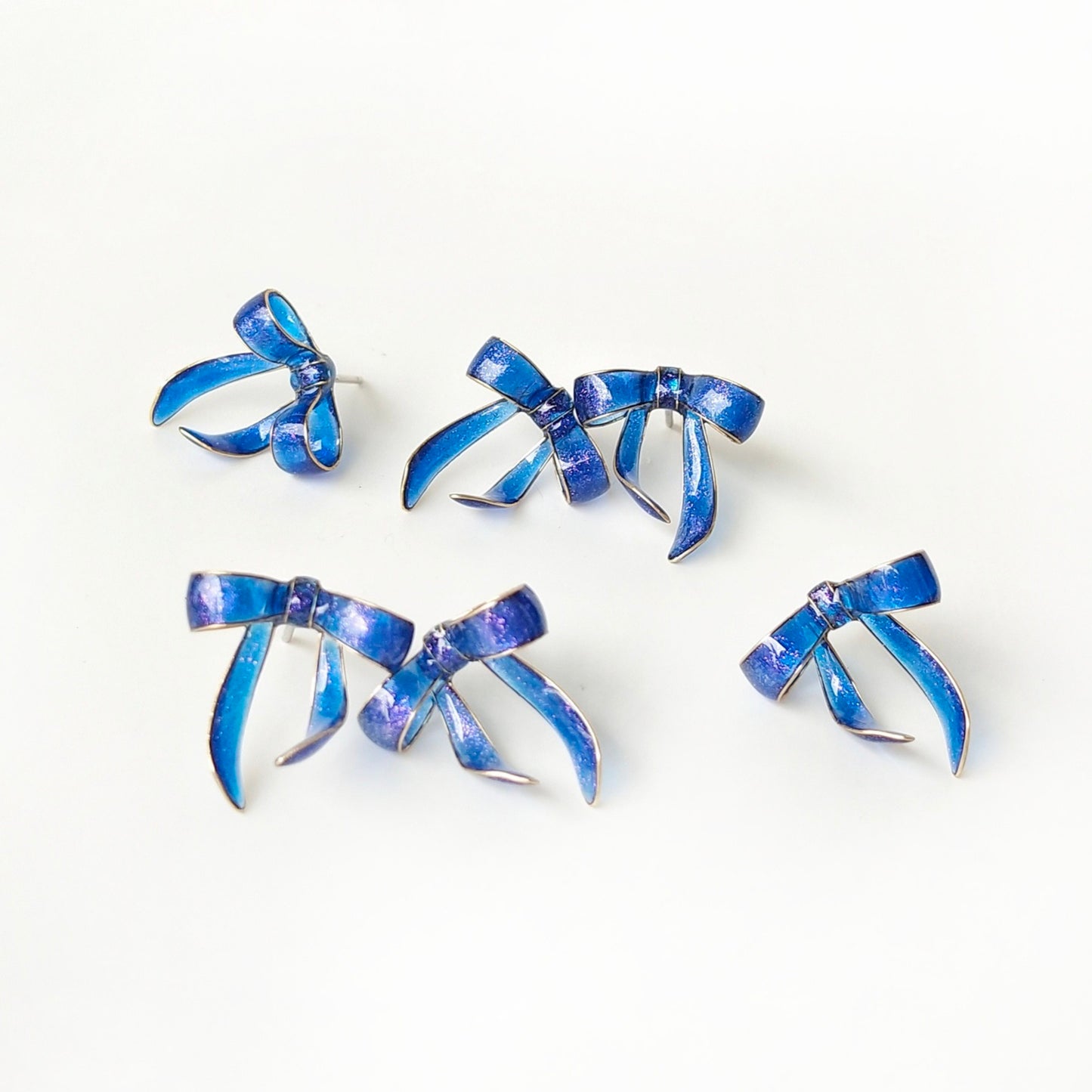 Sterling Silver Bow Studs, Wire Wrapped