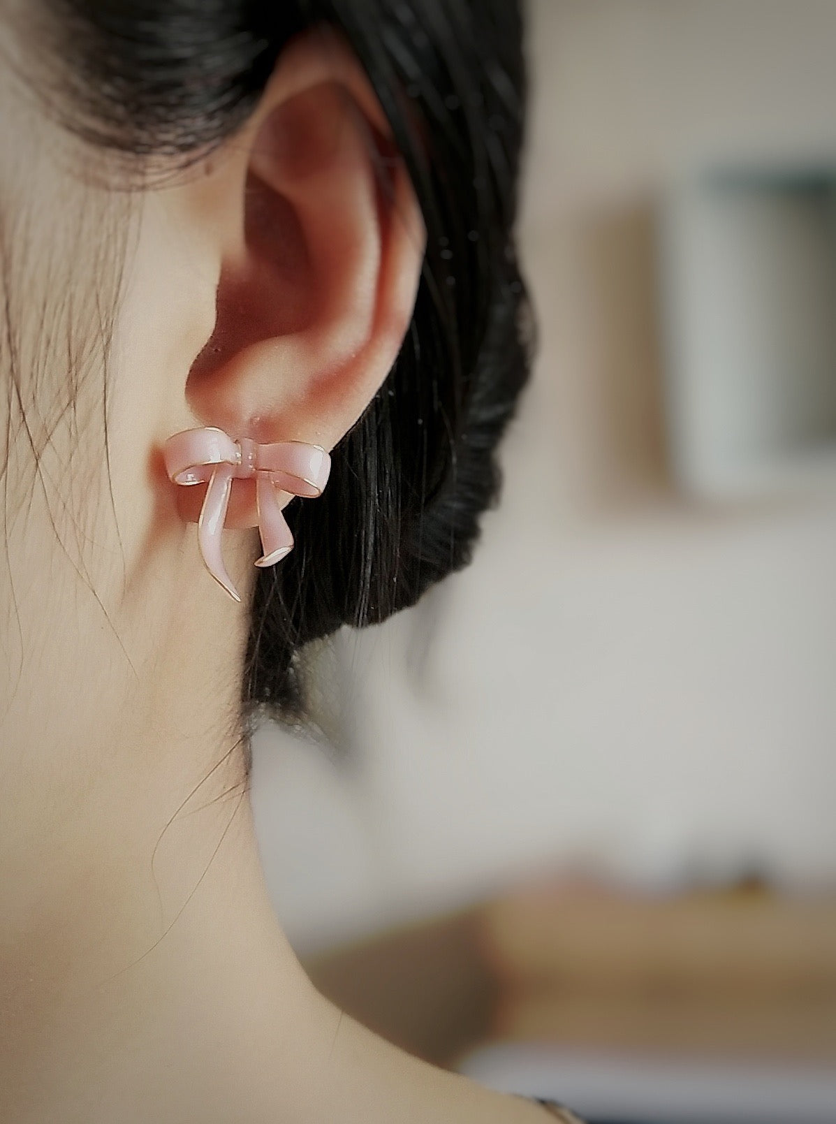 Sterling Silver Bow Studs, Wire Wrapped
