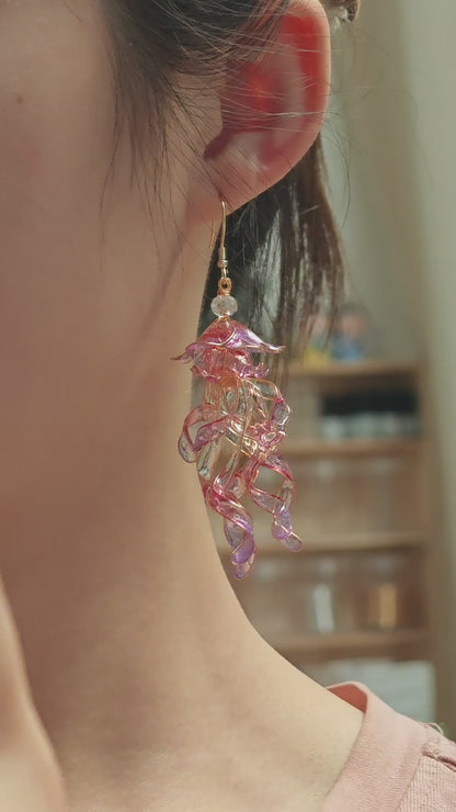 Jellyfish Dangle, Multicolour, Gold vermeil + Sterling silver