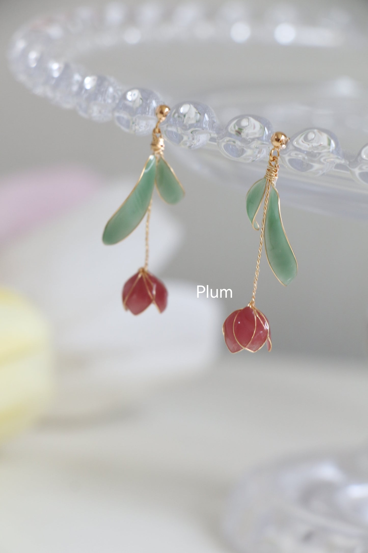 S925 Sterling Silver Tulip Earrings, Multicolour