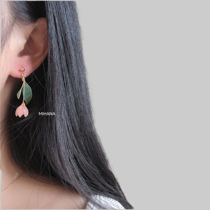 S925 Sterling Silver Tulip Earrings, Multicolour