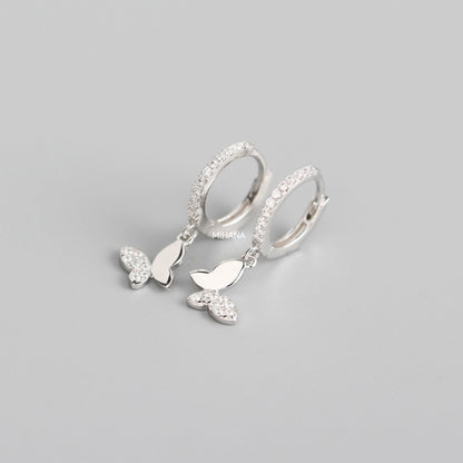 Sterling Silver Butterfly Heart earrings