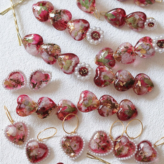 Real Rose Bud Earrings