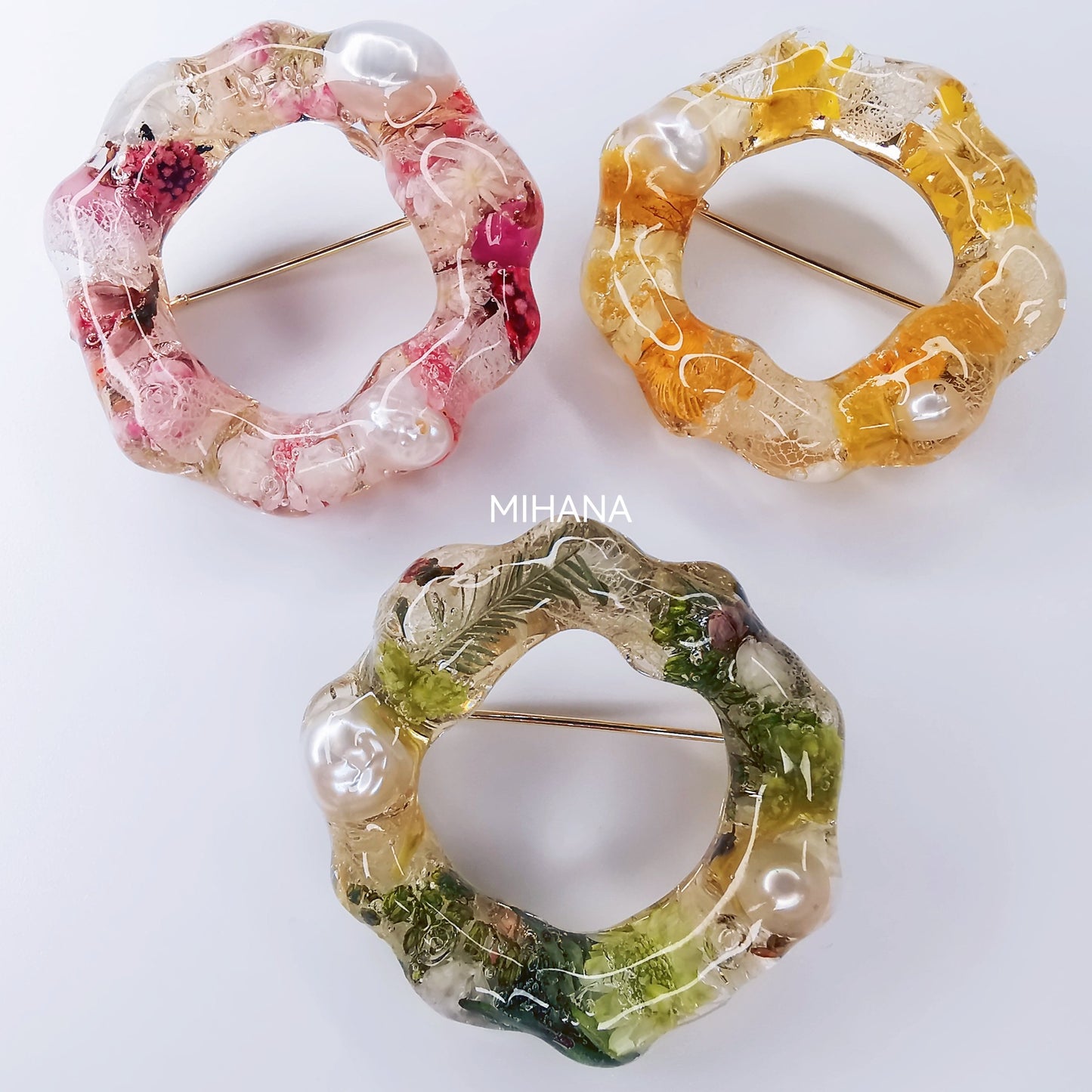 Real Spring Flower Brooch Pins