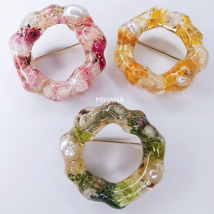 Real Spring Flower Brooch Pins