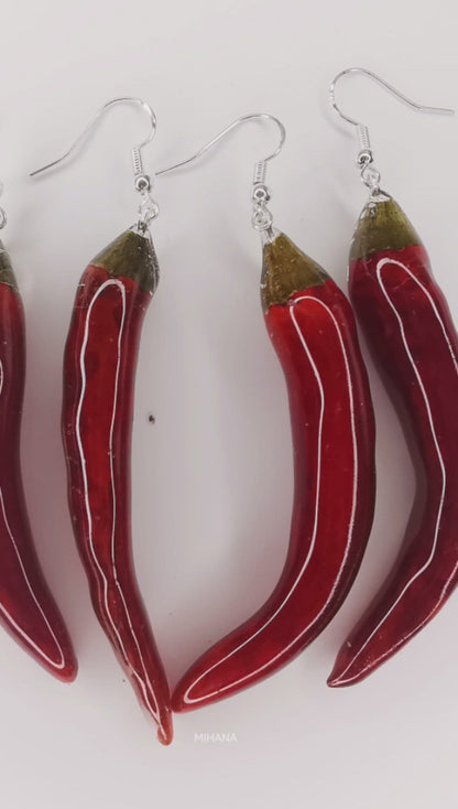 REAL Stering Silver Hot Chilli Earrings