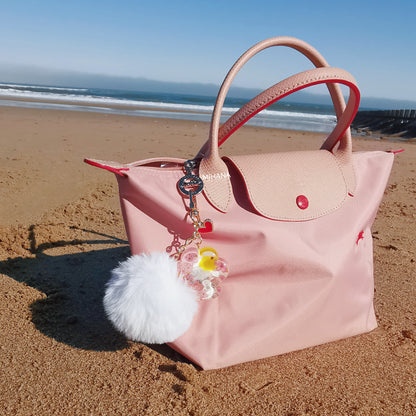 Bunny Rabbit Cherry Blossom Paw Bagcharm