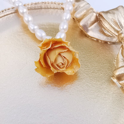 Real Rose with Freshwater Strand