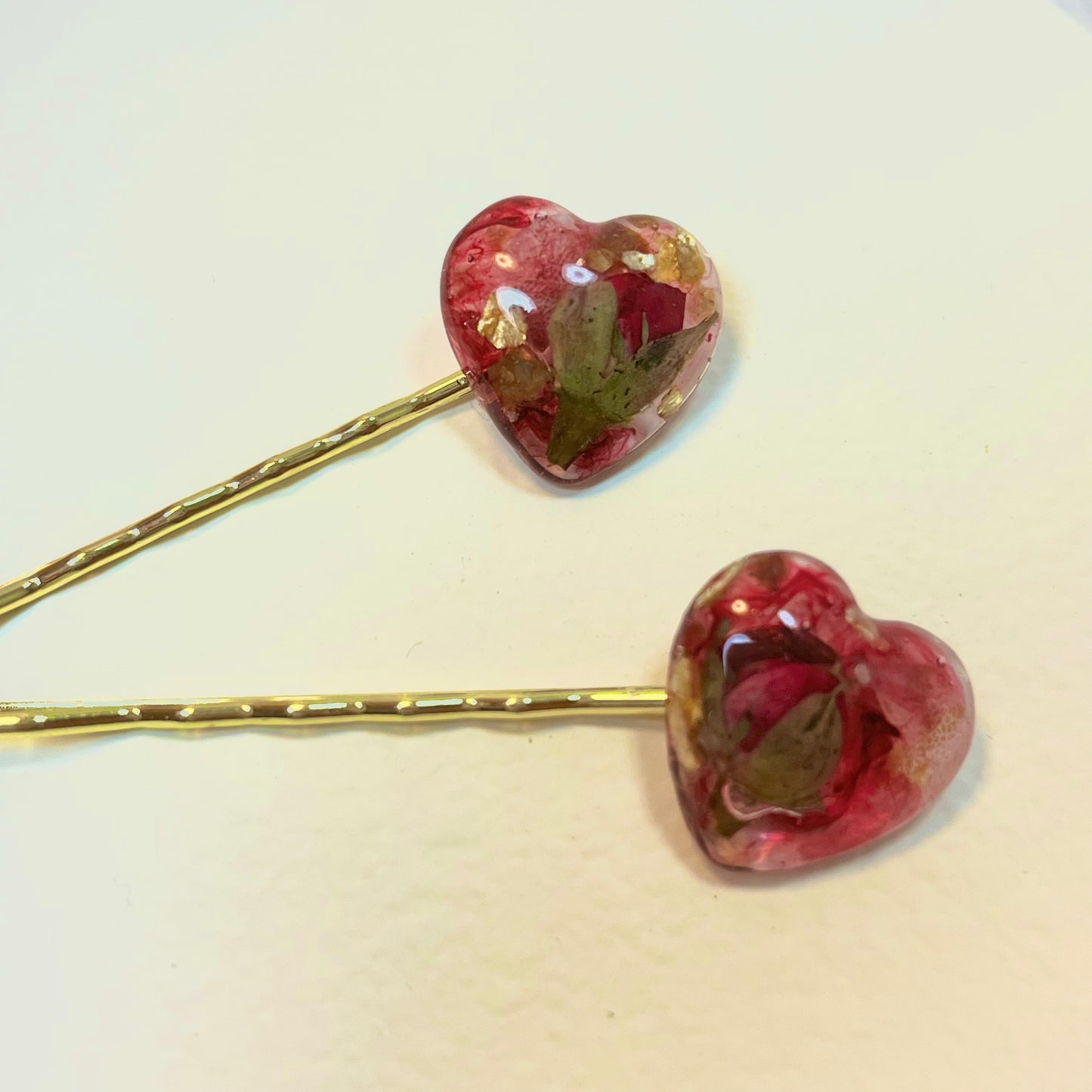 Real Rose Bud Hair Clips