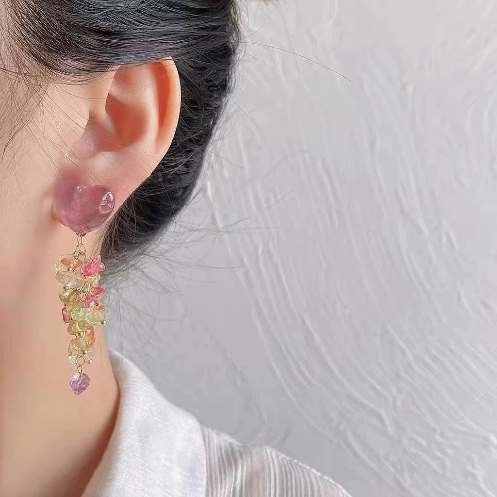 Sterling Silver Multi Crystal Earrings